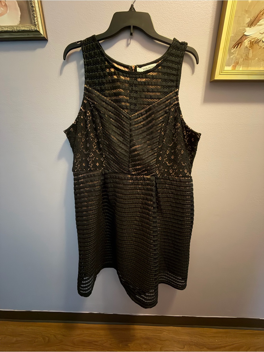 Maurices Black Lace Overlay Sleeveless Dress